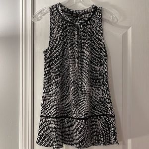 Mossimo Black White Sleeveless Tunic Blouse Size S